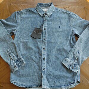YSL Saint Laurent Cassandre Overshirt Blue Denim size M (New)